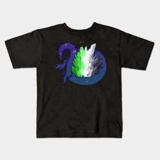 Aro Pride Flag Crystal Dragon Kids T-Shirt